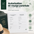 Autorisation parentale de voyage français-anglais