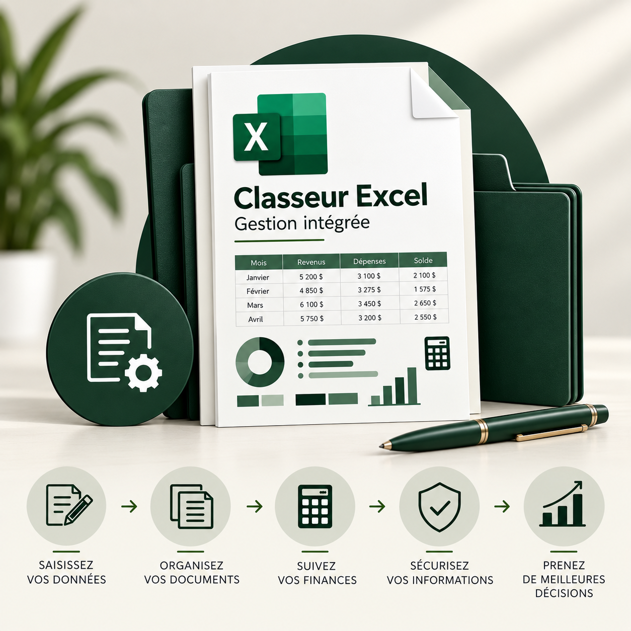 Classeur Excel — Gestion financière intégrée