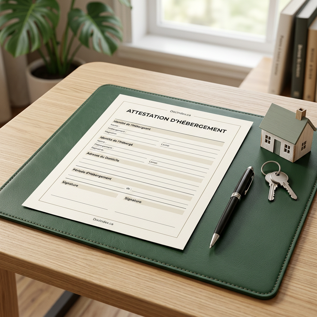 Attestation d’hébergement – Modèle Word