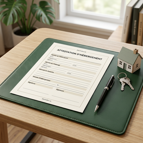Attestation d’hébergement – Modèle Word