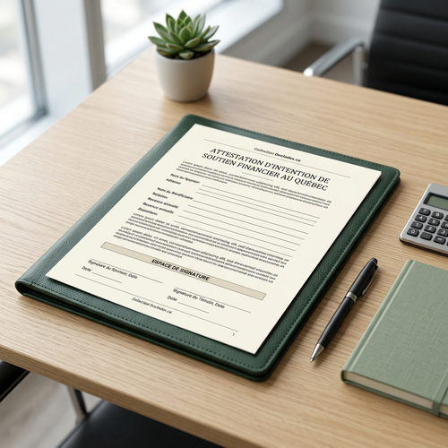 Attestation d’intention de soutien financier – Modèle Word